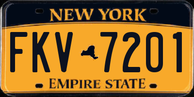NY license plate FKV7201
