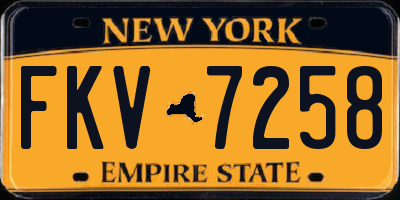 NY license plate FKV7258