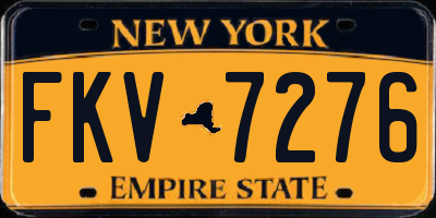 NY license plate FKV7276