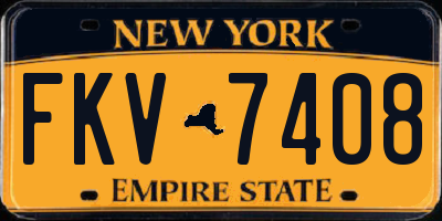 NY license plate FKV7408