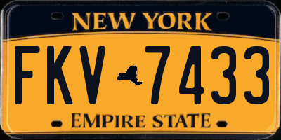 NY license plate FKV7433