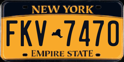 NY license plate FKV7470