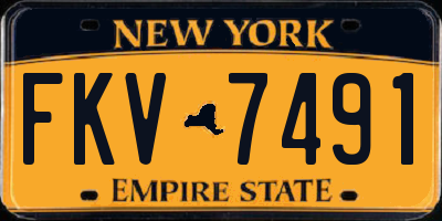 NY license plate FKV7491