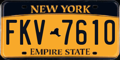NY license plate FKV7610