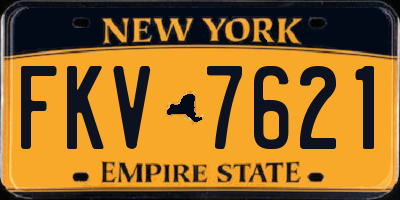 NY license plate FKV7621