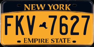 NY license plate FKV7627