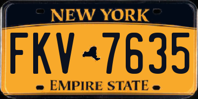 NY license plate FKV7635