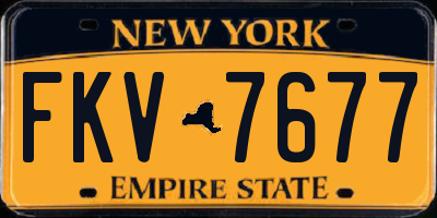 NY license plate FKV7677