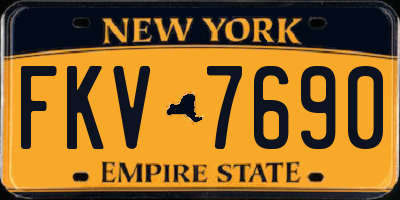 NY license plate FKV7690
