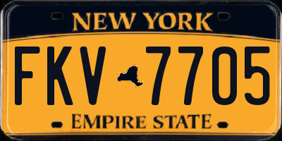 NY license plate FKV7705