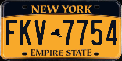 NY license plate FKV7754