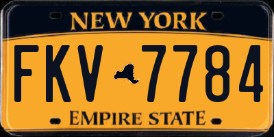 NY license plate FKV7784