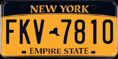 NY license plate FKV7810