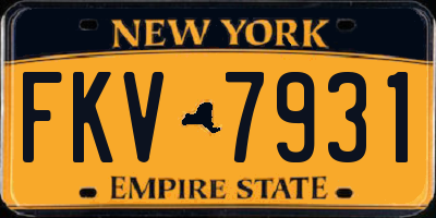 NY license plate FKV7931