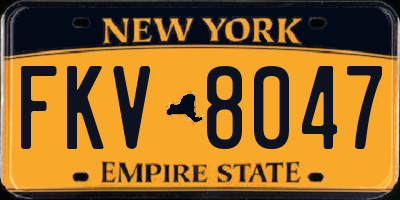 NY license plate FKV8047