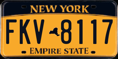 NY license plate FKV8117