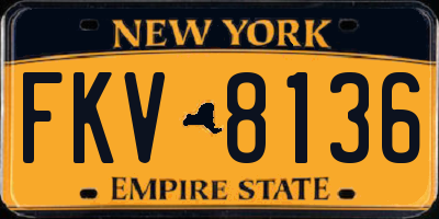 NY license plate FKV8136