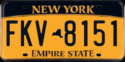 NY license plate FKV8151