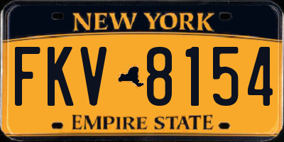 NY license plate FKV8154