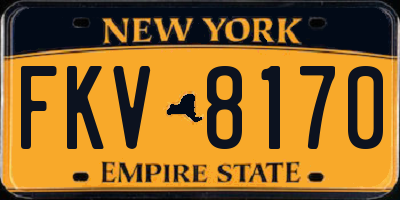 NY license plate FKV8170