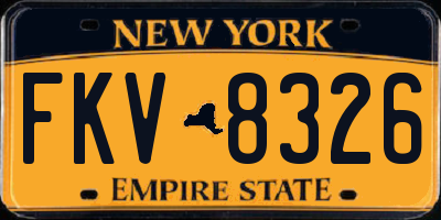 NY license plate FKV8326