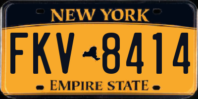 NY license plate FKV8414