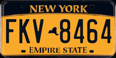 NY license plate FKV8464