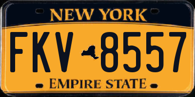 NY license plate FKV8557