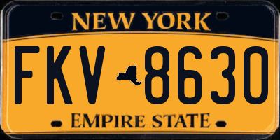 NY license plate FKV8630