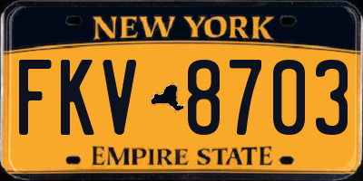 NY license plate FKV8703