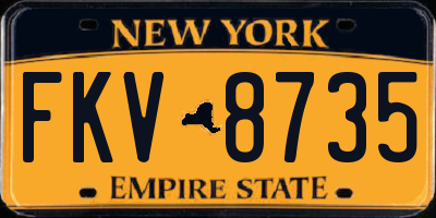 NY license plate FKV8735