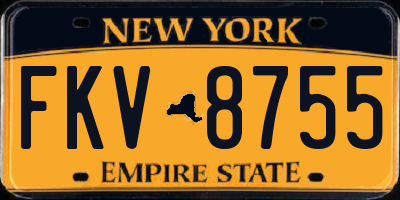 NY license plate FKV8755