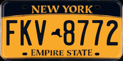 NY license plate FKV8772