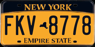 NY license plate FKV8778