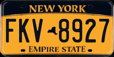 NY license plate FKV8927
