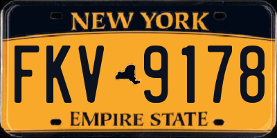 NY license plate FKV9178