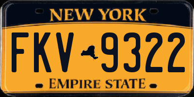 NY license plate FKV9322