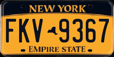 NY license plate FKV9367