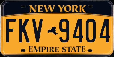 NY license plate FKV9404