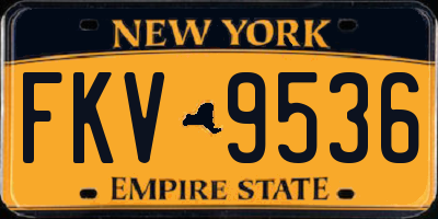 NY license plate FKV9536