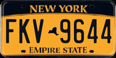 NY license plate FKV9644