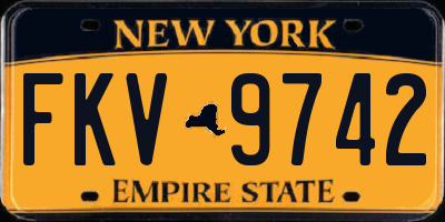 NY license plate FKV9742