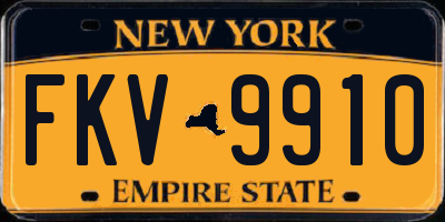NY license plate FKV9910