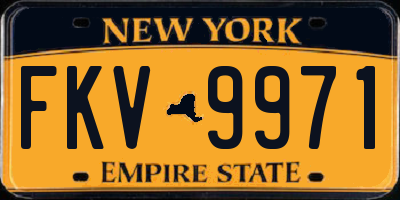 NY license plate FKV9971