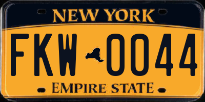 NY license plate FKW0044