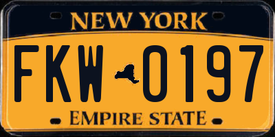 NY license plate FKW0197