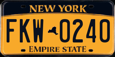 NY license plate FKW0240