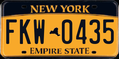 NY license plate FKW0435