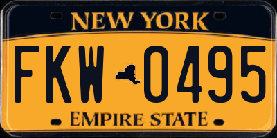 NY license plate FKW0495