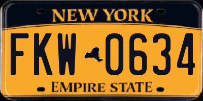 NY license plate FKW0634